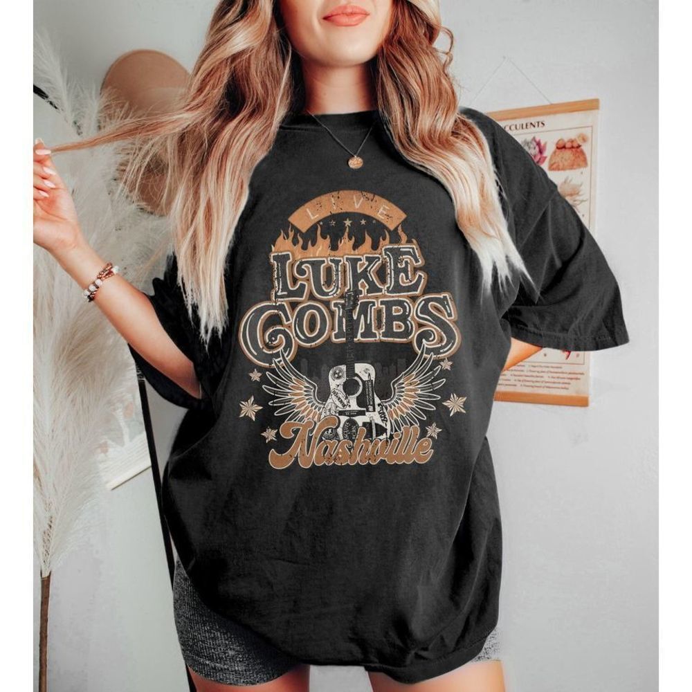 Lukee Comb Guitar Concert Retro Music Fan Unisex T-Shirt